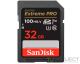 Карта памяти SanDisk SD 32GB C10 UHS-I U3 R100/W90MB/s Extreme Pro V30 фото 1