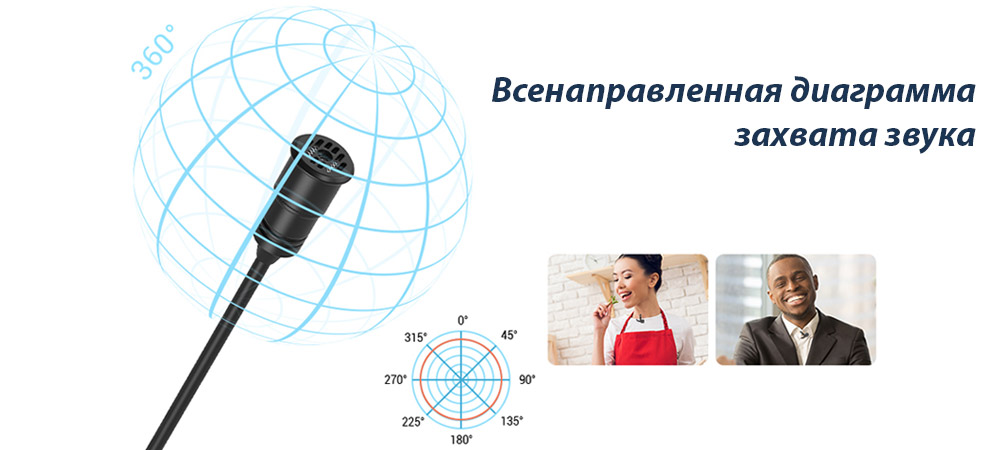 Петличный микрофон Simorr Wave L1 3.5mm Lavalier Microphone фото описани 1